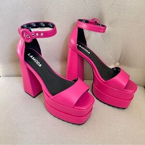 LaModa just coz platform heels pink size 9 Platform Sandals